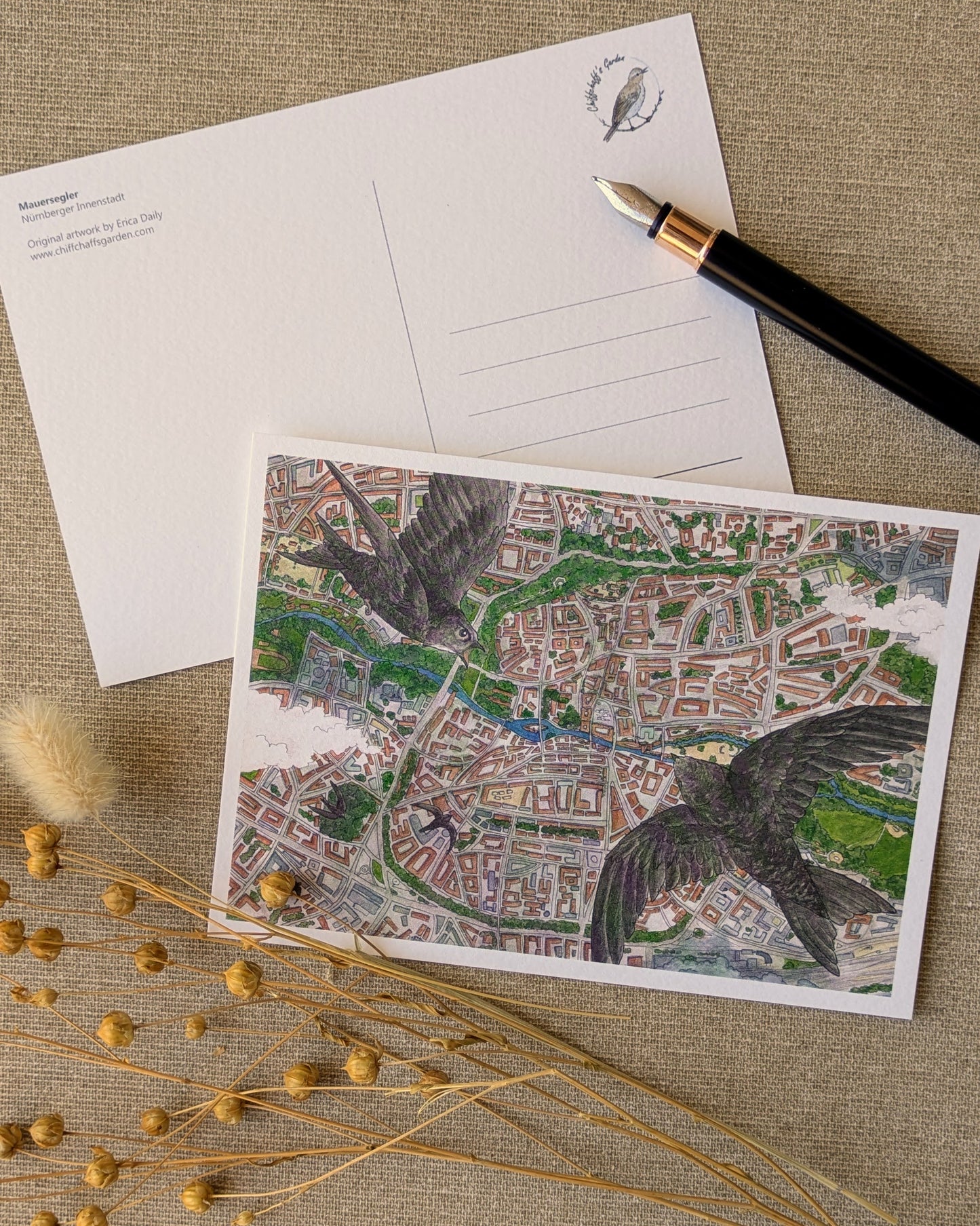 "Swifts over Nuremberg" Postcard Print