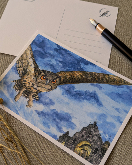 "Eagle Owl of the Opera" Postcard Print