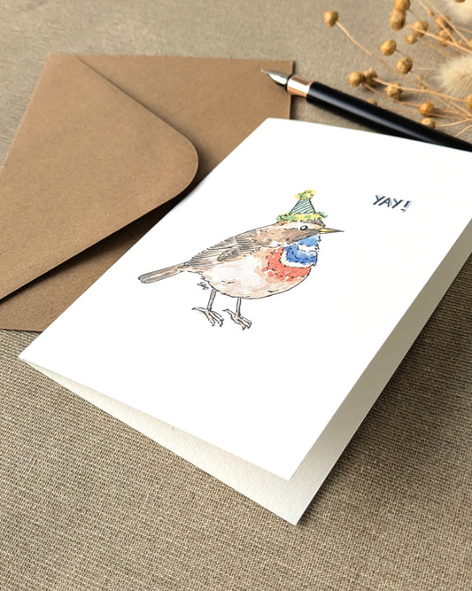 "Happy Bluethroat" Card
