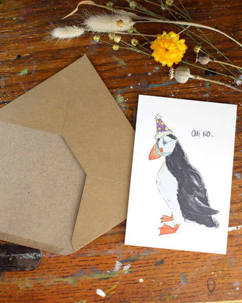 "Oh no Puffin" Card