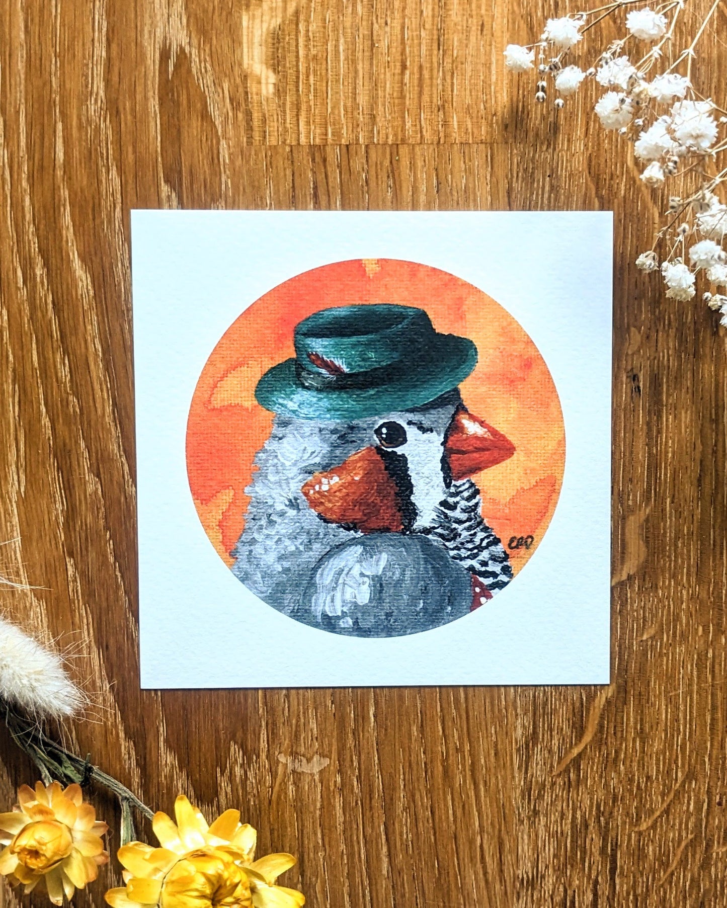"Dapper Zebra Finch" Kunstdruck
