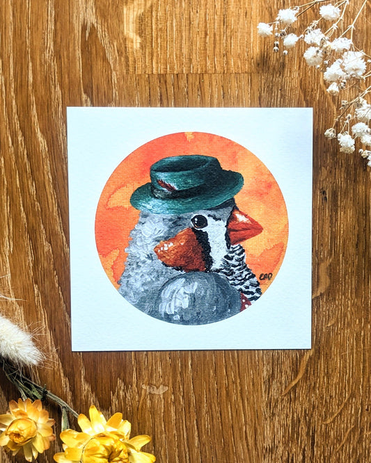 "Dapper Zebra Finch" Art Print