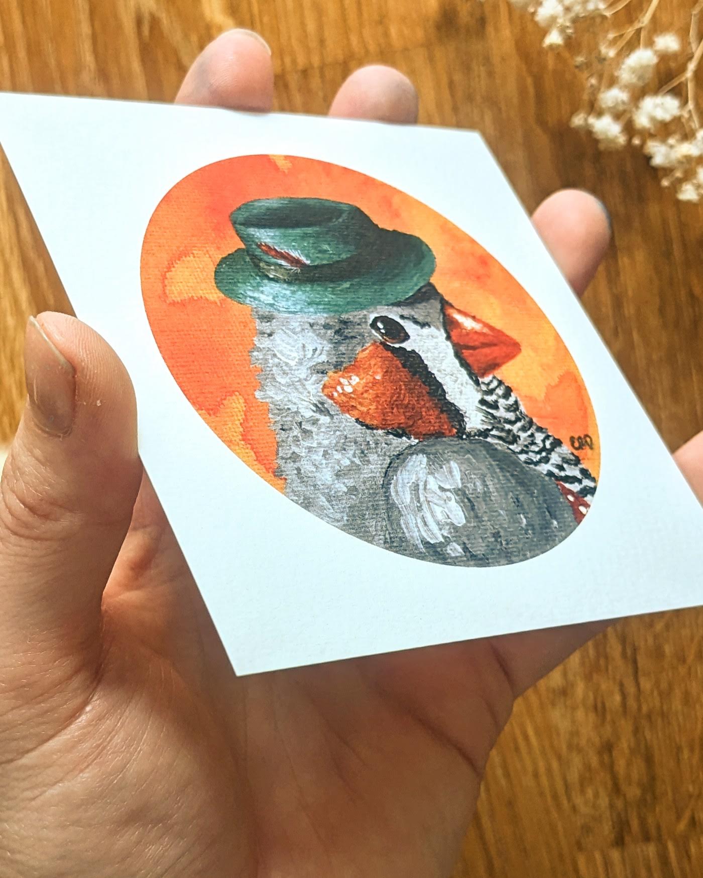 "Dapper Zebra Finch" Kunstdruck