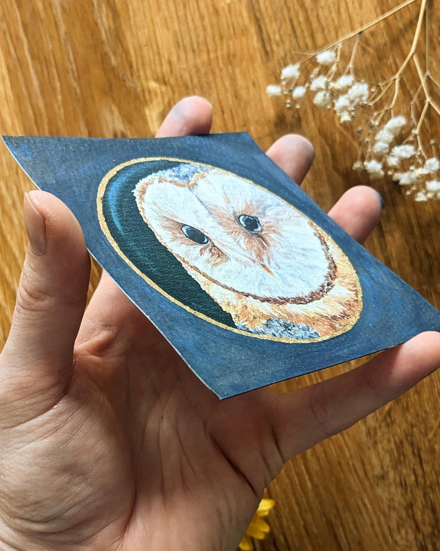 "Beautiful Barn Owl" Verzierter Kunstdruck