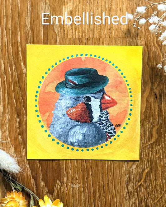 "Dapper Zebra Finch" Art Print