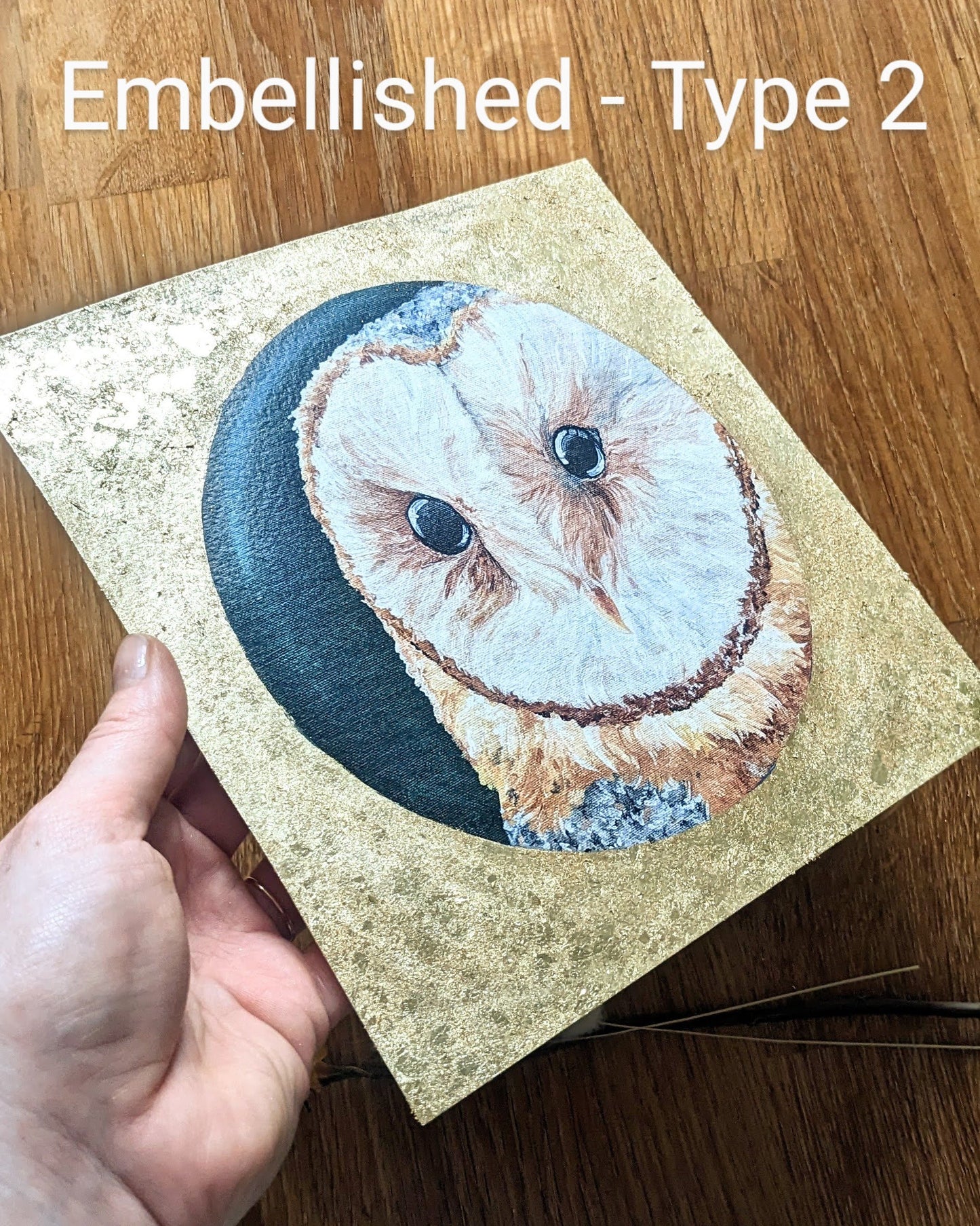 "Beautiful Barn Owl" Verzierter Kunstdruck