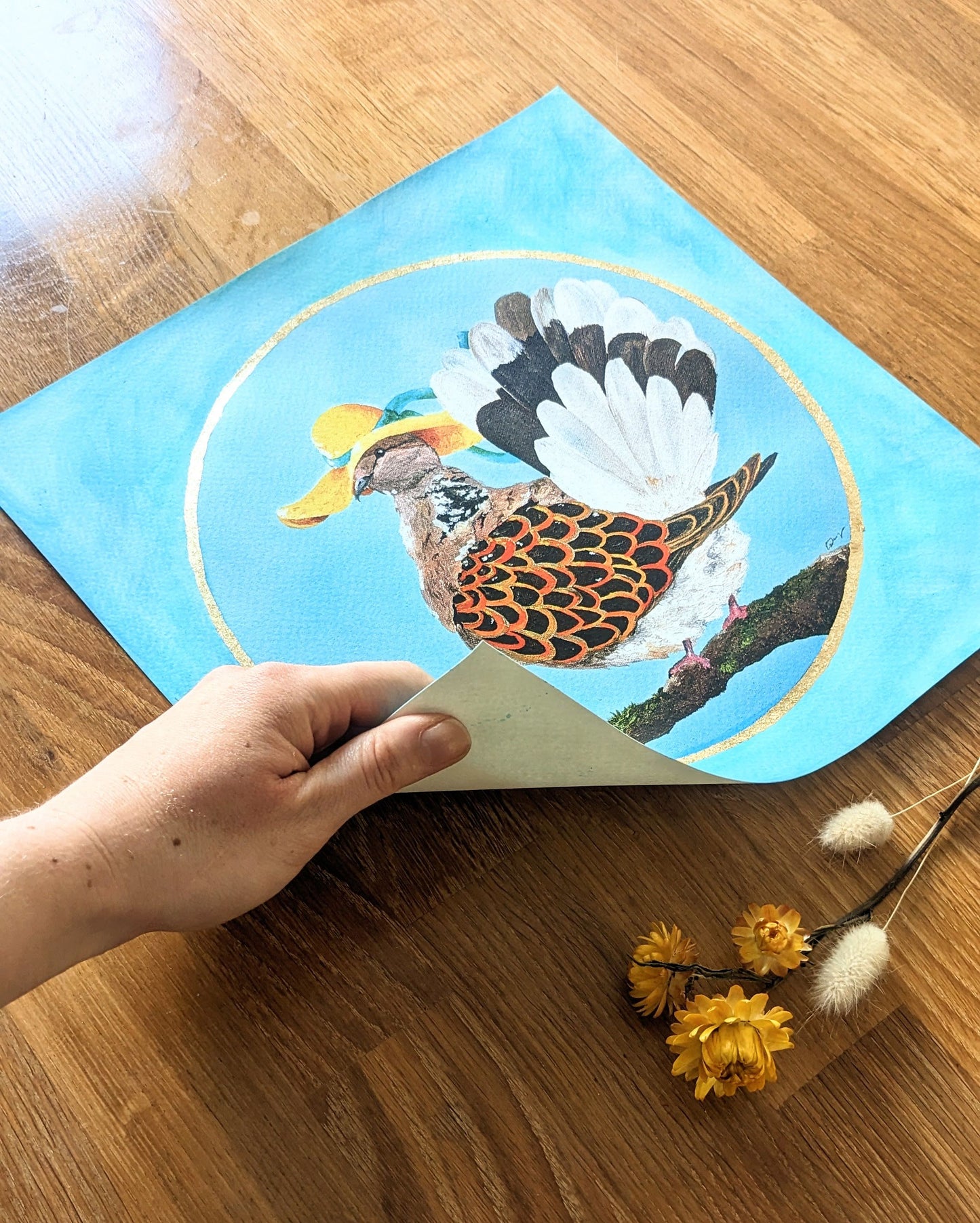 "Summer Dove" Verzierter Kunstdruck