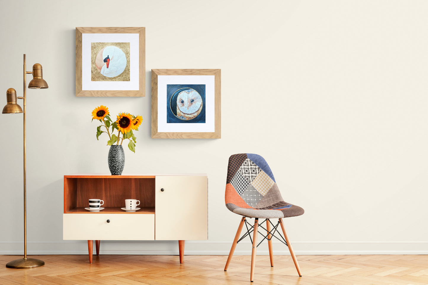 "Beautiful Barn Owl" Verzierter Kunstdruck