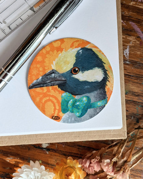 Bowtie Heron Sticker - 6cm - Matte