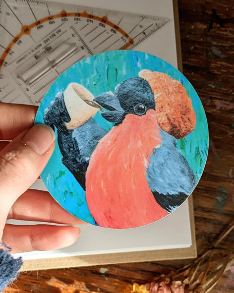 Hipster Bullfinch Sticker - 8cm - Matte