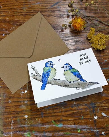 Karte "Ich mag dich".