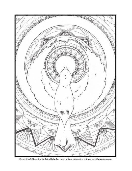 Chiffchaff Mandala - Printable Coloring Page