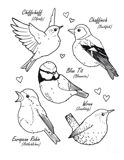 Little Birdies - Printable Coloring Page