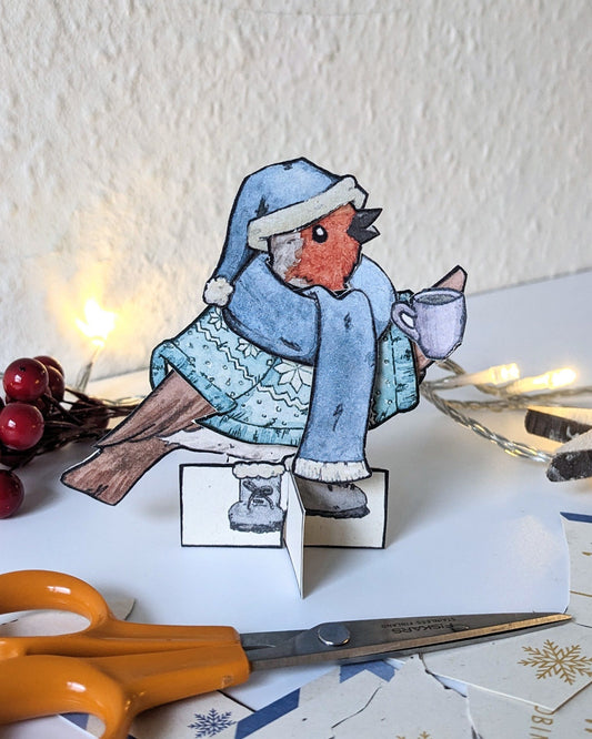 Paper Doll Bird - Winter Robin - Single Page