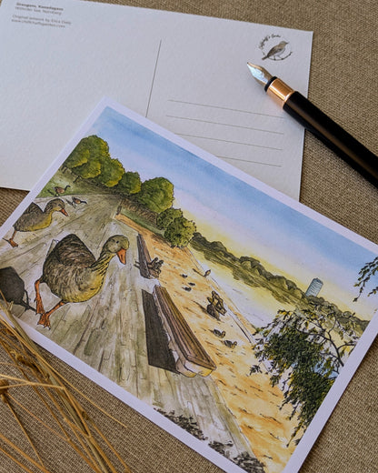 "Geese on the Beach" Postcard Print