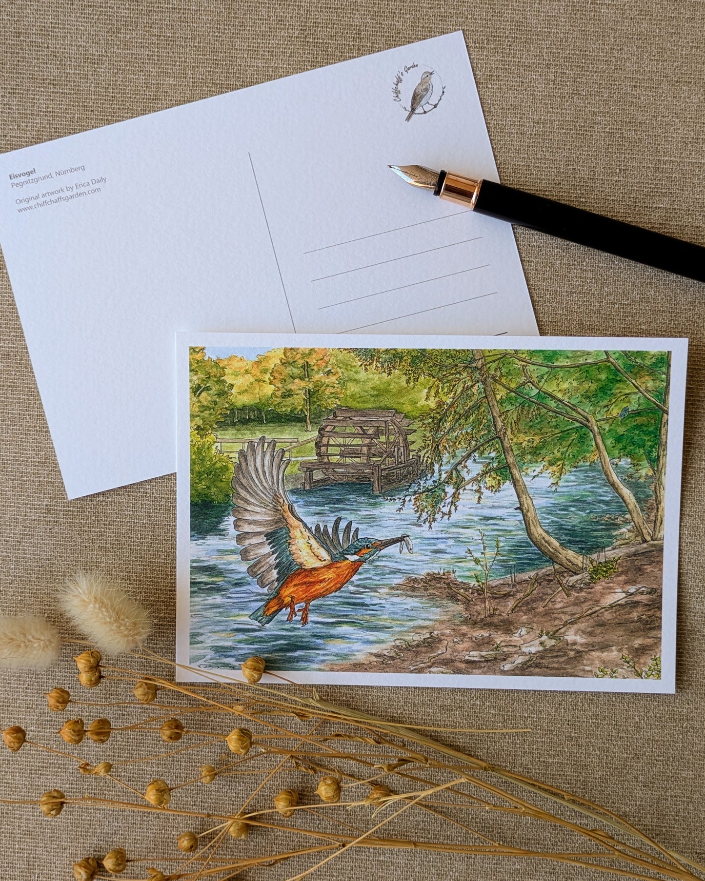 "Kingfisher on the River" Postcard Print