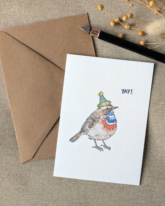 "Happy Bluethroat" Card