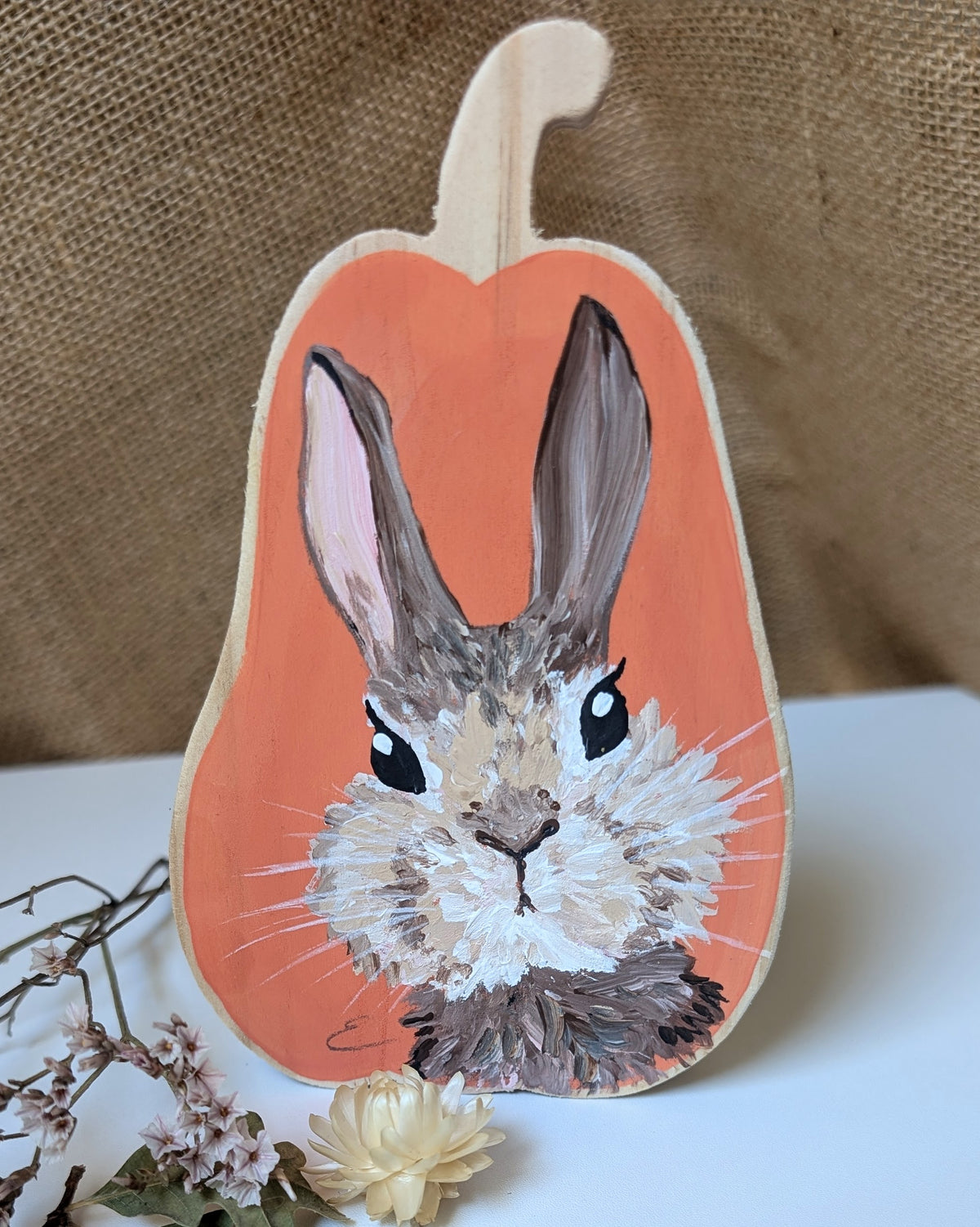 Painted Pumpkin - Bunny 1