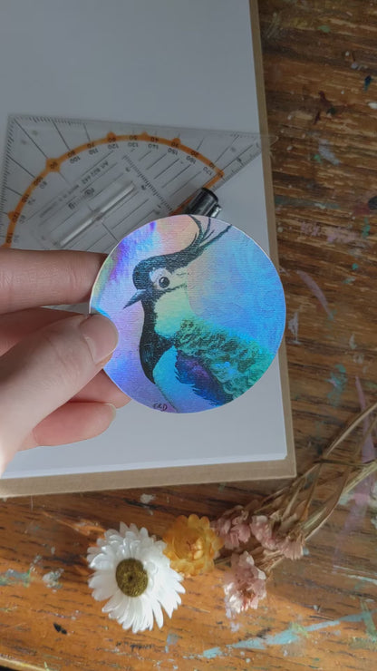 Lady Lapwing Sticker - 6cm - Holographic