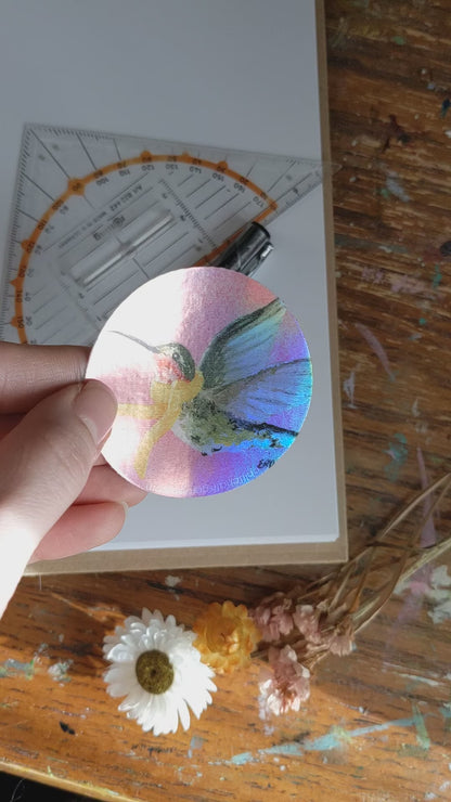 Hummingbird Sticker - 6cm - Holographic