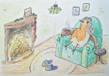 "Cozy Christmas Robin" Card