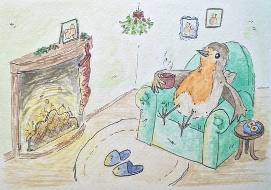 Karte "Cozy Christmas Robin".