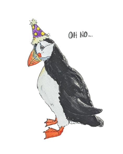 "Oh no Puffin" Card