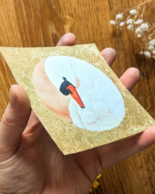 "Silent Swan" Embellished Art Print