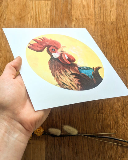 "Good Morning Rooster" Art Print
