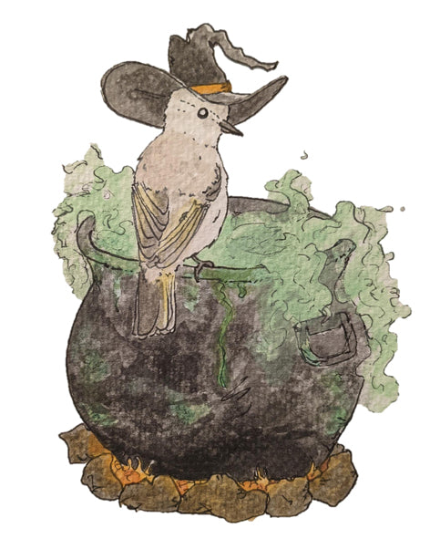 "Witchy Chiffchaff" Grußkarte