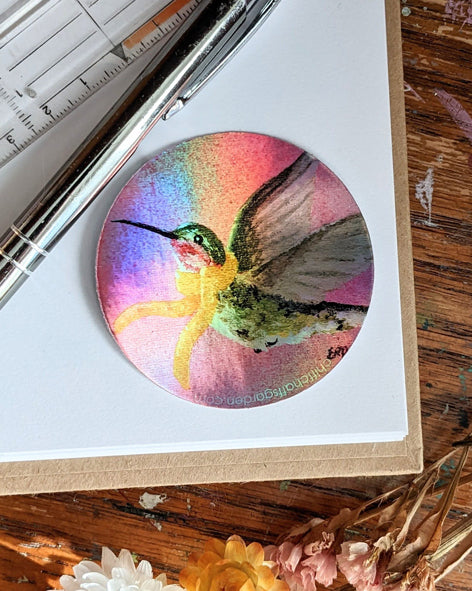 Hummingbird Sticker - 6cm - Holographic