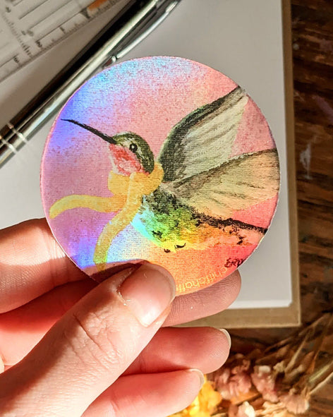 Hummingbird Sticker - 6cm - Holographic