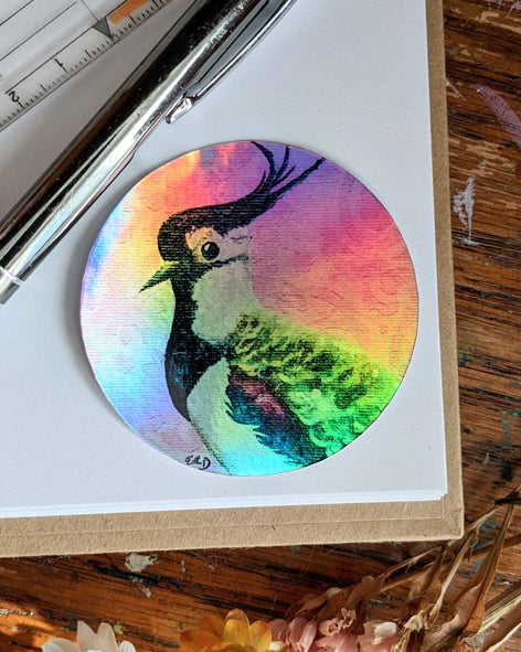 Lady Lapwing Sticker - 6cm - Holographic