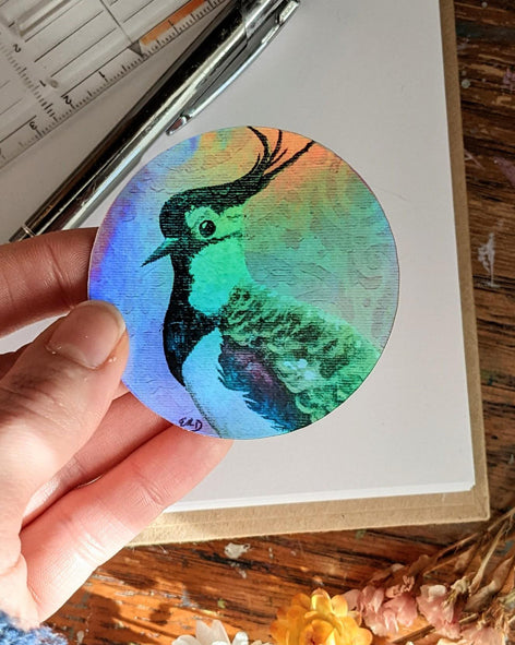 Lady Lapwing Sticker - 6cm - Holographic