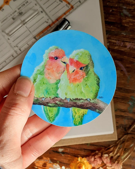Lovebirds Sticker - 7cm - Matte