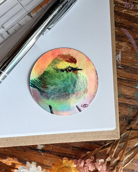 Rainbow Fluff Sticker - 5cm - Holographic or Matte