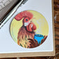Good Morning Rooster Sticker - 6cm - Matte