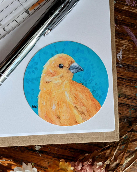 Saffron Finch Sticker - 6cm - Matte
